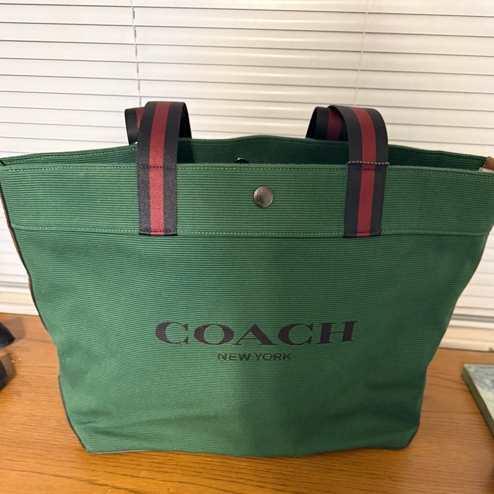 NWT Authentic Coach Green Tote Bag